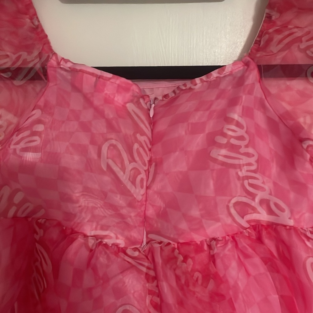Mattel Barbie Pink Satin Dress Girl’s Size 8 - Picture 3 of 4